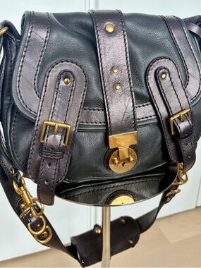 Chloe Paddington Flap Crossbody Black Leather Gold Hardware Vintage
